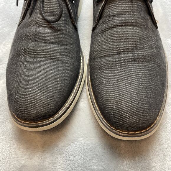 Madden M-Dolyn Denim Chukka Boots Mens 12M Blue Canvas Lace Up Hipster Shoes - Picture 3 of 11